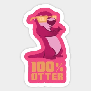 100% Otter Pink Sticker